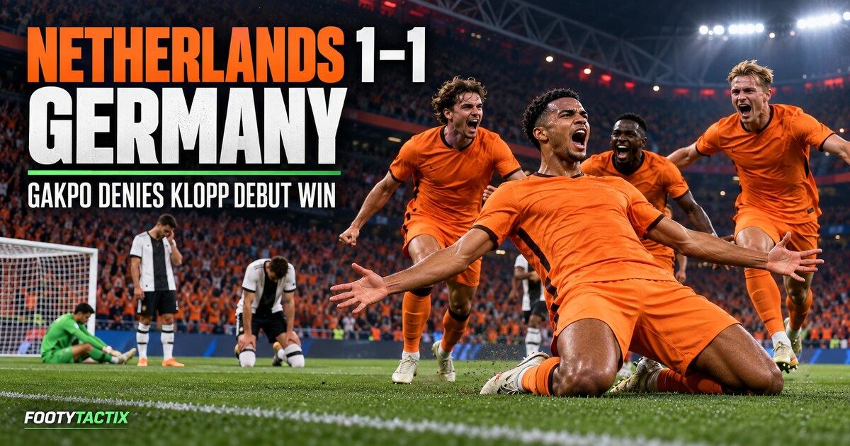 Netherlands 1–1 Germany: Gakpo Denies Klopp Debut Victory